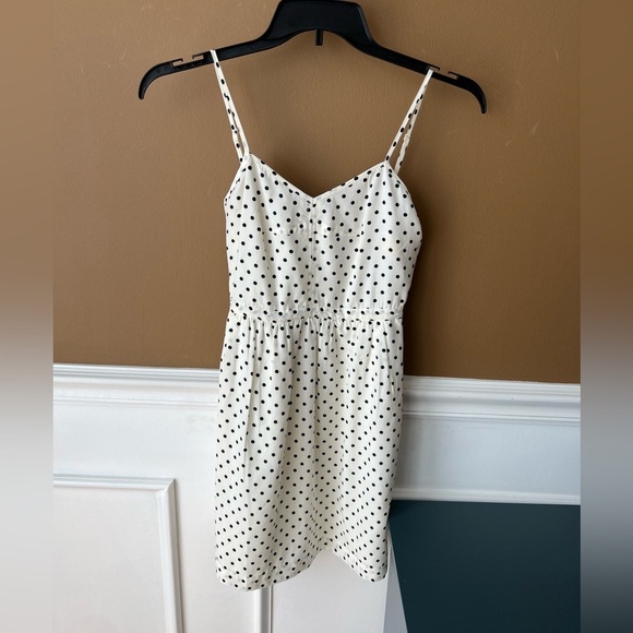 J. Crew Polka Dot Spaghetti Strap Dress Size 00 with pockets Sheath Above Knee - Picture 4 of 8